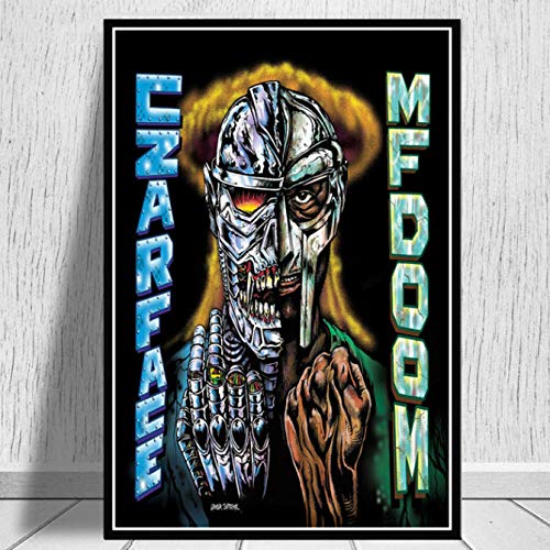 YOUCAIHUA Impresiones de Carteles Madvillain MF Doom Madlib Hip Hop Rap Music Album Star Art Canvas Painting Wall Pictures Home Decor 40 * 60cm sin Marco