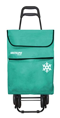Bastilipo Verde Agua Julia Carro de la Compra de 4 Ruedas Plegables con Bolsa térmica, Capacidad 50 litros Bastilipo Verde Agua Julia Carro de la Compra de 4 Ruedas Plegables con Bolsa térmica, Capacidad 50 litros
