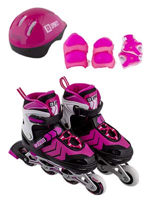 Calma Dragon Patines en Linea Ajustables, Profesionales para Adultos y Niños, con Protección incluida, 4 Ruedas, Skates (Rosa, L)