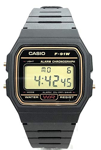CASIO Reloj Hombre de Digital con Correa en Resina F-91WG-9QEF CASIO Reloj Hombre de Digital con Correa en Resina F-91WG-9QEF