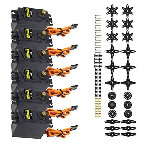 diymore 6PCS MG996R Metal Gear Torque de Alta Velocidad servo Motor Servo Digital para RC Helicóptero Avión Coche Robot Controles diymore 6PCS MG996R Metal Gear Torque de Alta Velocidad servo Motor Servo Digital para RC Helicóptero Avión Coche Robot Controles