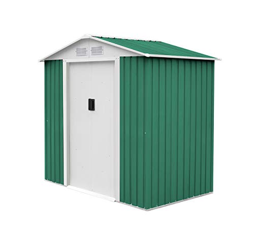 Gardiun KIS12140 - Caseta Metálica Yorkshire - 2,43 m² Exterior 121x201x190 cm Acero Galvanizado Verde