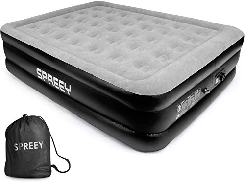 SPREEY Colchón Hinchable(203 x 152 x 51 cm) Doble Cama de Aire Queen Inflable,Bomba eléctrica integrada,Capa flocada,con Bolsa de Almacenamiento(Regalo,Invitados de Bienvenida,Camping,Viaje) SPREEY Colchón Hinchable(203 x 152 x 51 cm) Doble Cama de Aire Queen Inflable,Bomba eléctrica integrada,Capa flocada,con Bolsa de Almacenamiento(Regalo,Invitados de Bienvenida,Camping,Viaje)