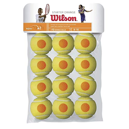 Wilson Starter Orange Pelotas de tenis, pack de 12, para niños, amarillo/naranja