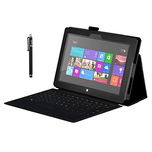 Zeadio Premium Funda de Cuero con Soporte para Microsoft Surface RT Tableta - Negro