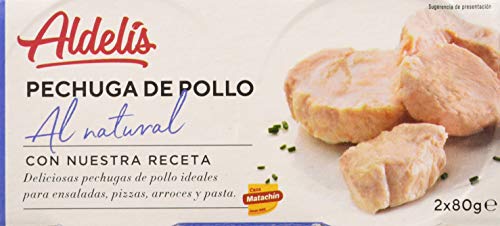 Aldelís Conserva Pechuga de Pollo al Natural Pack 16  x 2 Unidades de 160 g