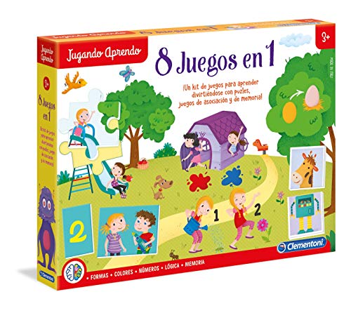 Clementoni- Kit 8 Juegos Aprender y Jugar, Multicolor, Miscelanea (65600.4)