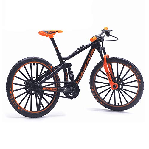 Finger Mountain Bike, 1:10 Scale Metal Bike Model Cycling Diecast Toy Desk Craft Collection, naranja, talla abierta