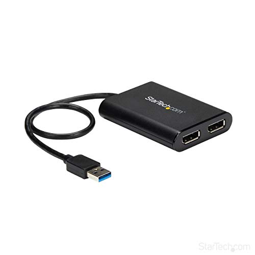 StarTech.com Adaptador Gráfico Externo USB 3.0 a DisplayPort Doble - Cable Conversor USB 3.0 a DP con Vídeo Doble - 4K 60 Hz