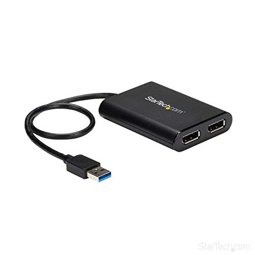 StarTech.com Adaptador Gráfico Externo USB 3.0 a DisplayPort Doble - Cable Conversor USB 3.0 a DP con Vídeo Doble - 4K 60 Hz StarTech.com Adaptador Gráfico Externo USB 3.0 a DisplayPort Doble - Cable Conversor USB 3.0 a DP con Vídeo Doble - 4K 60 Hz