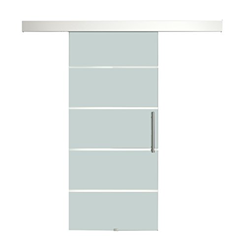 HOMCOM Puerta Corredera Cristal Puerta Deslizante de Vidrio Puertas de Interior Puerta de Granero Estilo Granero 75x210cm HOMCOM Puerta Corredera Cristal Puerta Deslizante de Vidrio Puertas de Interior Puerta de Granero Estilo Granero 75x210cm