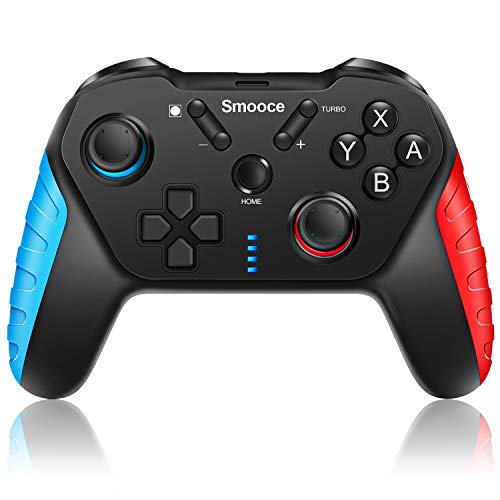 Smooce Mando para Nintendo Switch,mando pro switch inalámbrico ,somatosensorial de 6 ejes, turbo función ajustable, motor de doble vibración, joystick multifunción para juegos de Nintendo Switch Smooce Mando para Nintendo Switch,mando pro switch inalámbrico ,somatosensorial de 6 ejes, turbo función ajustable, motor de doble vibración, joystick multifunción para juegos de Nintendo Switch