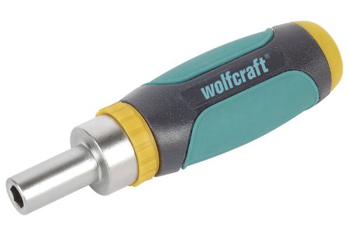 Wolfcraft 631811000 1237000-1 miniatornillador Manual con carraca Incluye 5 Puntas Solid: Ranura 5,0 + 6,0 mm, Phillips No. 1 + 2 + 3, 6mm