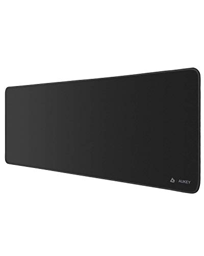 AUKEY Alfombrilla Ratón Grande Gaming Mouse Pad (800x300x4mm) con Superfine Fiber Surface Smooth, Base de Goma Antideslizante para Gamers, Oficina, PC, Portátil, Ordenador, Negro AUKEY Alfombrilla Ratón Grande Gaming Mouse Pad (800x300x4mm) con Superfine Fiber Surface Smooth, Base de Goma Antideslizante para Gamers, Oficina, PC, Portátil, Ordenador, Negro