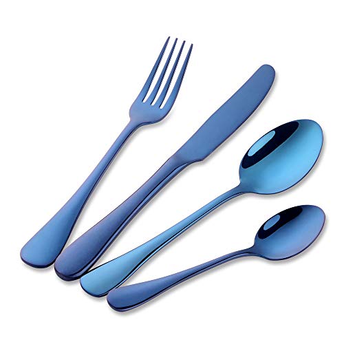 Buyer Star 4 Set Juego de cubiertos acero inoxidable Azul Cuchillos y tenedores Cuchara Cucharilla