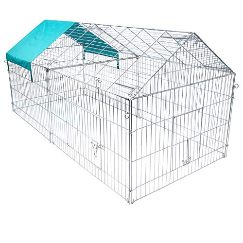 Elightry Jaula para Conejos Conejeras Hamster Cobayas Gallinero Jaula Exterior Recinto Animales Pequeños para Jardines y Patios 220 * 103 * 103 cm XTSL0010