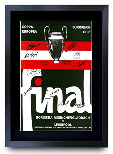 HWC Trading A3 FR Liverpool 1977 - Póster de la Liga de los Campeones firmado por el equipo, A3 impreso con autógrafo de regalos de fútbol