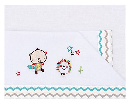 Pirulos 00913501 - Tríptico sábanas, diseño espin, 80 x 140 cm, color blanco