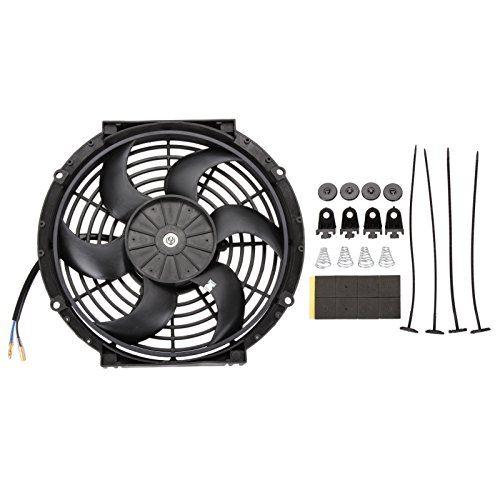 Radiador de refrigeración del motor ventilador de Madlife Garaje hoja cuerva de 10 pulgadas 12 V 80 W universal, eléctrico.