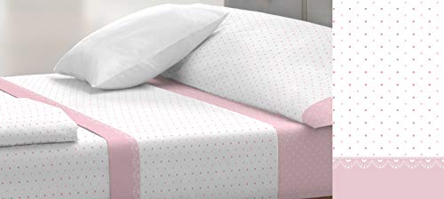 TOLRA Juego DE SÁBANAS Rosa Cama 150 cm CORONA-4147