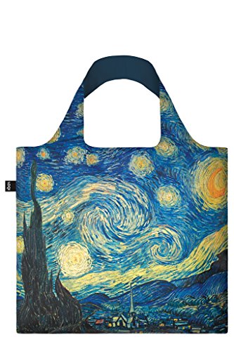 VINCENT VAN GOGH The Starry Night Bag: Gewicht 55 g, Größe 50 x 42 cm, Zip-Etui 11 x 11.5 cm, handle 27 cm, water resistant, made of polyester, OEKO-TEX certified, can carry up to 20 kg