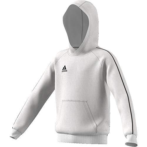 adidas Core 18 Hoody Sudadera con Capucha, Niños, White/Black, 116 adidas Core 18 Hoody Sudadera con Capucha, Niños, White/Black, 116