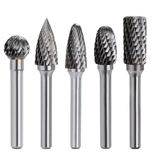 Escofina 5stk – Fresa Metal Lápices Set Taladro Bit fresas de diamante Rotary Archivo Tungsteno Acero Herramientas Rotary Burr(6 x 10mm).