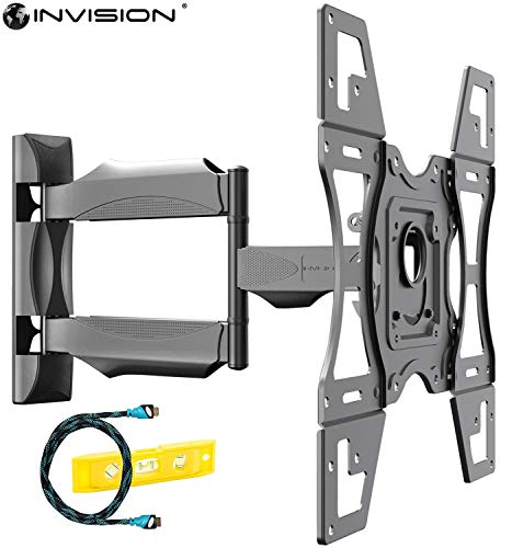 Invision Ultra Delgado Inclinación Girar TV Soporte de Montaje en Pared - Para la Mayoría de 26 - 60 Pulgadas LCD LED y Pantallas de TV de Plasma Curvo - Max VESA 400mm x 400mm - Ahora Incluye 1,8 m Cable HDMI (A2)