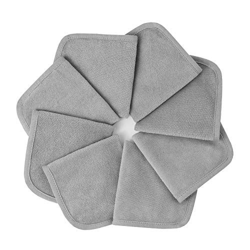 omcozy Muselina Bebe, 8 Piezas Toalla Bebe de Algodón, Gasas para Bebes Suave, Juego de Toallas Baño, Servilletas de Tela, Toallas para Recién Nacido para Bebé, Niñas, Niños, 25x25cm, Gris Puro