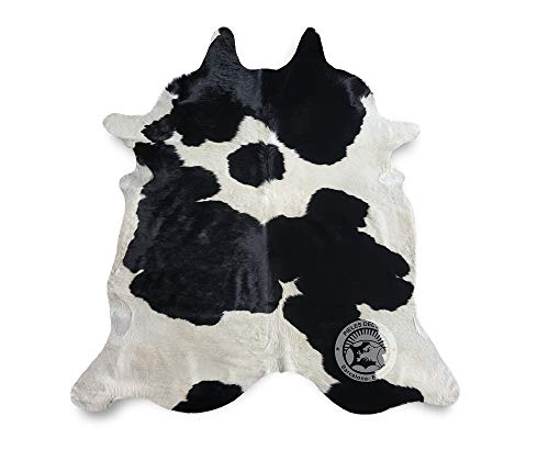 Sunshine Cowhides Alfombra DE Piel DE Vaca Blanco y Negro 140 x 120 cm Pieles del Sol