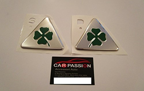 2 Logotipos de Alfa Romeo Mito, originales, con trébol verde