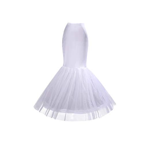BESTOYARD Vestido de Novia de Sirena con Cola de Pescado Blanca Enagua Nupcial se desliza la Falda (Blanco, Tamaño Libre) BESTOYARD Vestido de Novia de Sirena con Cola de Pescado Blanca Enagua Nupcial se desliza la Falda (Blanco, Tamaño Libre)