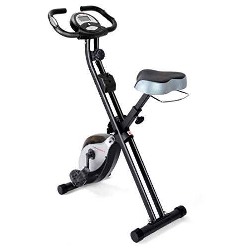 Ultrasport F-Bike Heavy Bicicleta estática de fitness, aparato doméstico, con consola y sensores de pulso en manillar, plegable, Negro/Plata