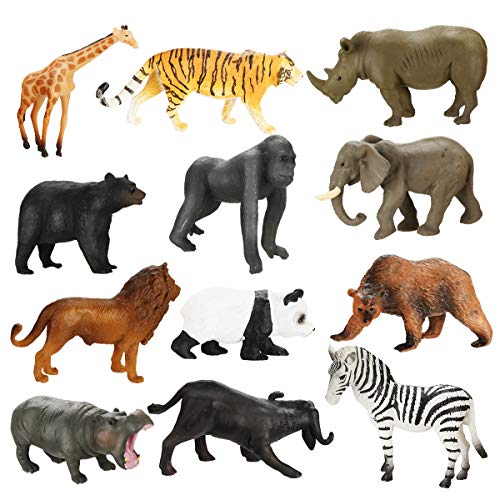 Achort Conjunto de Juguetes Animales de Mini Selva de 12 Piezas, Mini Animal Salvaje Figura Modelo Juguetes Set de Simulación De Plástico Animales Niños Niñas Juguete Cognición Educativa Achort Conjunto de Juguetes Animales de Mini Selva de 12 Piezas, Mini Animal Salvaje Figura Modelo Juguetes Set de Simulación De Plástico Animales Niños Niñas Juguete Cognición Educativa