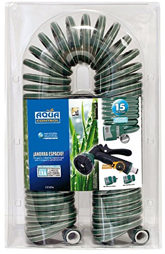 Aqua Control C2107N2 - Manguera de jardín, con Conexiones bimateria, 15 m, Pistola con 7 Formas Aqua Control C2107N2 - Manguera de jardín, con Conexiones bimateria, 15 m, Pistola con 7 Formas