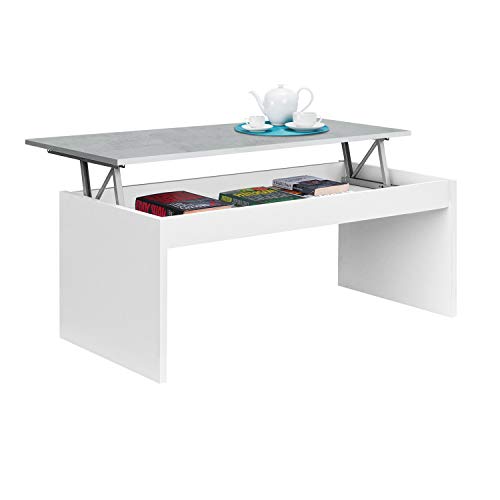 Habitdesign 0L1638A- Mesa de Centro elevable Modelo Zenit, mesita Mueble Salon Comedor Acabado en Blanco Artik - Cemento, Medidas: 102 cm (Ancho) x 43/54 cm de (Alto) x 50 cm (Fondo) Habitdesign 0L1638A- Mesa de Centro elevable Modelo Zenit, mesita Mueble Salon Comedor Acabado en Blanco Artik - Cemento, Medidas: 102 cm (Ancho) x 43/54 cm de (Alto) x 50 cm (Fondo)