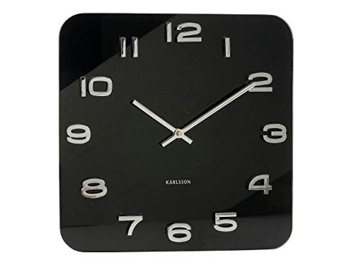 Karlsson Vintage - Reloj de pared, cristal, color negro