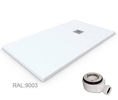 PLATO DE DUCHA DE RESINA PIZARRA CARGA MINERALES GEL COAT 80x120 cm Blanco RAL 9003 PLATO DE DUCHA DE RESINA PIZARRA CARGA MINERALES GEL COAT 80x120 cm Blanco RAL 9003