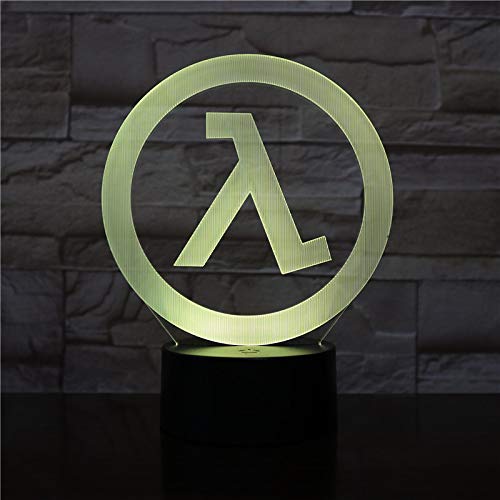 WoloShop Lampara LED Half-Life Logo Cambia Color USB Luz Nocturna …