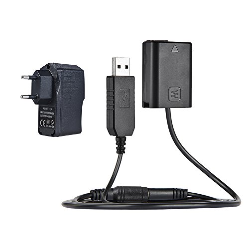 Andoer NP-FW50 Dummy batería + 5V 3A USB Power Adapter Cable con Enchufe De Red DE Repuestos para AC PW20 para Sony NEX-3/5/6/7 Serie