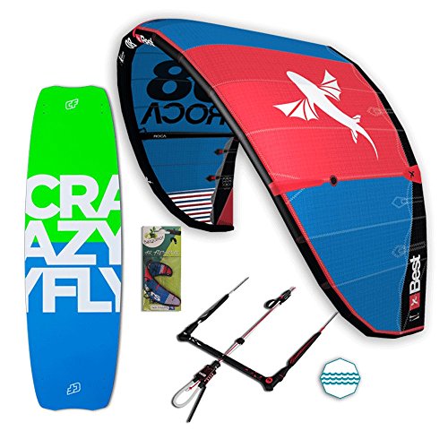 Best Roca Freeride Set – Kite completo paquete – Incluye Wavegorilla Kite Shop ® Air Freshener (10 m Roca – 138 cm Allround – 52 cm RP Bar)