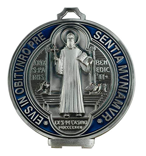 Eurofusioni Medallón chapeada Plata San Benito - Diámetro cm 12,5