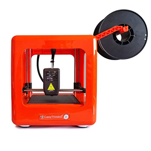 Impresora 3D de escritorio Easythreed Mini impresora DIY, plataforma de construcción flexible, bajos decibelios y alta precisión deimpresión, fácil de usar para principiantes de impresión 3D (naranja)