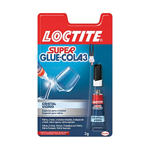 Loctite Super Glue-3 Cristal, adhesivo para cristal resistente al agua, pegamento instantáneo especial para cristales, pegamento transparente y extrafuerte, 1x3 g