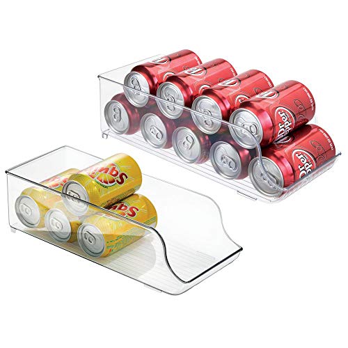 mDesign Juego de 2 Cajas de almacenaje para Nevera y congelador – Envases de plástico para Alimentos – Prácticos contenedores de plástico para 9 latas – Transparente mDesign Juego de 2 Cajas de almacenaje para Nevera y congelador – Envases de plástico para Alimentos – Prácticos contenedores de plástico para 9 latas – Transparente