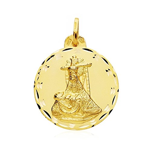 Medalla Oro 18K Escapulario C. Jesús Virgen Angustias 26mm. [Ab4788]
