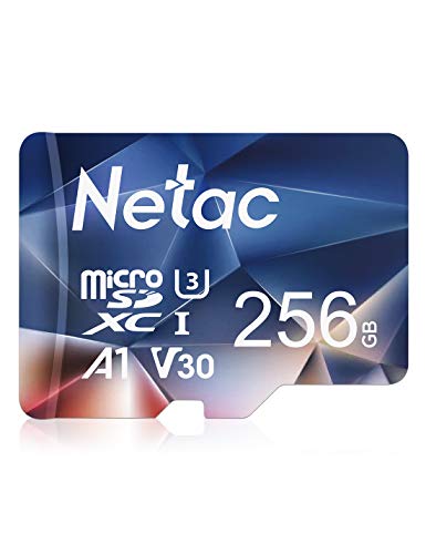 Netac Tarjeta de Memoria de 256GB, Tarjeta Memoria microSDXC(A1, U3, C10, V30, 4K, 667X) UHS-I Velocidad de Lectura hasta 100 MB/s, Tarjeta TF para Móvil, Cámara Deportiva, Gopro, Tableta, Dashcam