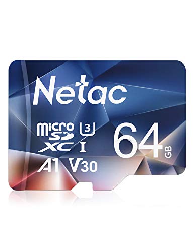 Netac Tarjeta de Memoria de 64GB, Tarjeta Memoria microSDXC(A1, U3, C10, V30, 4K, 667X) UHS-I Velocidad de Lectura hasta 100 MB/s, Tarjeta TF para Móvil, Cámara Deportiva, Switch, Gopro, Tableta