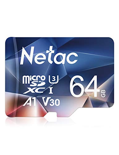 Netac Tarjeta de Memoria de 64GB, Tarjeta Memoria microSDXC(A1, U3, C10, V30, 4K, 667X) UHS-I Velocidad de Lectura hasta 100 MB/s, Tarjeta TF para Móvil, Cámara Deportiva, Switch, Gopro, Tableta Netac Tarjeta de Memoria de 64GB, Tarjeta Memoria microSDXC(A1, U3, C10, V30, 4K, 667X) UHS-I Velocidad de Lectura hasta 100 MB/s, Tarjeta TF para Móvil, Cámara Deportiva, Switch, Gopro, Tableta
