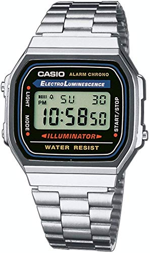 Casio Collection A168WA-1YES, Reloj Rectangular, Unisex, Plateado Casio Collection A168WA-1YES, Reloj Rectangular, Unisex, Plateado
